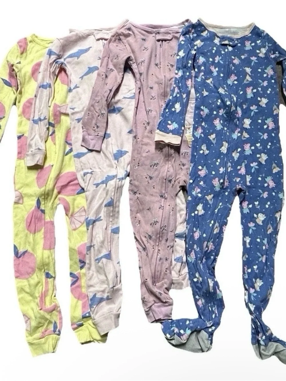 Toddler Girl One Piece Lightweight Footie Pajamas Size 4T